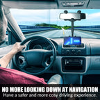 Rearview Mirror Phone Holder 360° Rotation Silicone-Padded Four-Jaw