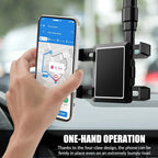 Rearview Mirror Phone Holder 360° Rotation Silicone-Padded Four-Jaw