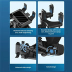 Rearview Mirror Phone Holder 360° Rotation Silicone-Padded Four-Jaw