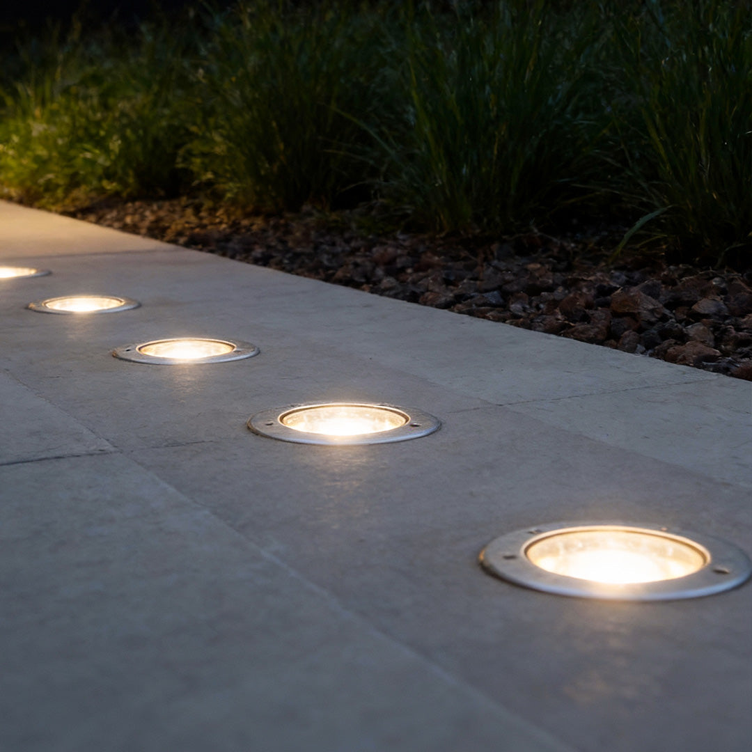 Recessed Solar Garden Light Auto Light Sensor Weather-Resistant