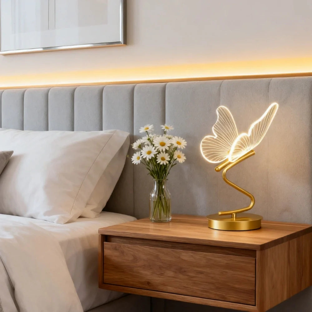 Rechargeable Acrylic Butterfly Table Lamp (10-Hour Runtime)