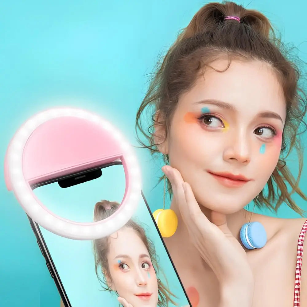 Rechargeable Dimmable Clip-On Ring Light