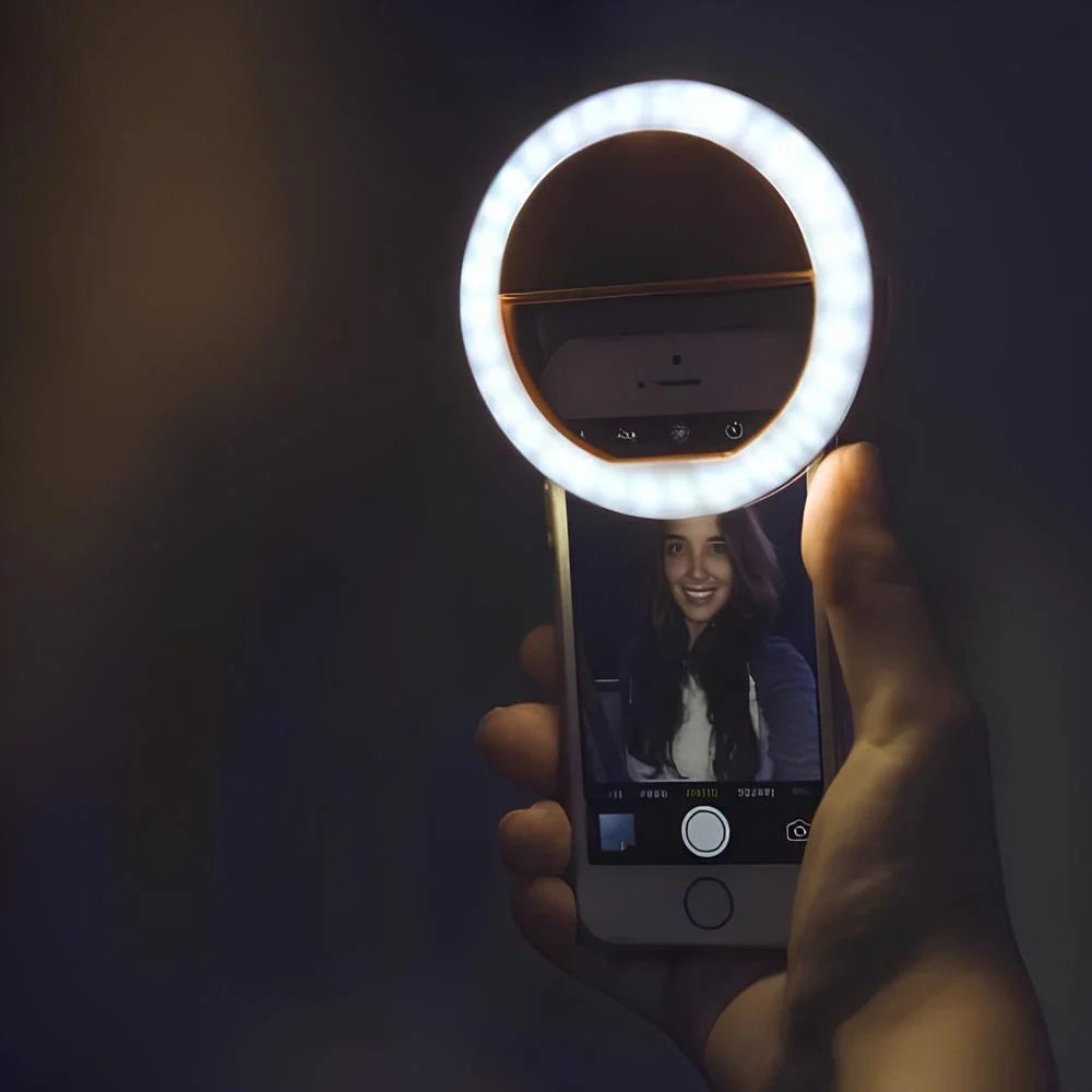Rechargeable Dimmable Clip-On Ring Light