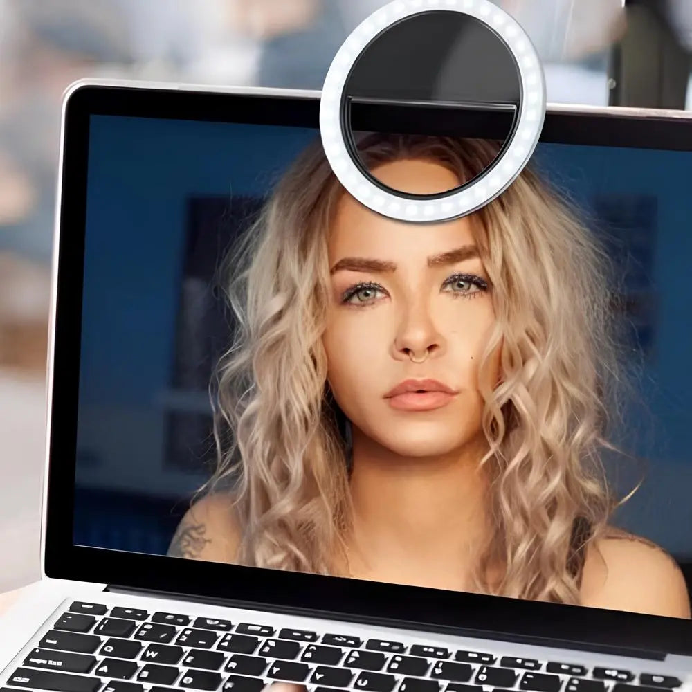 Rechargeable Dimmable Clip-On Ring Light