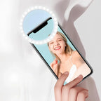 Rechargeable Dimmable Clip-On Ring Light