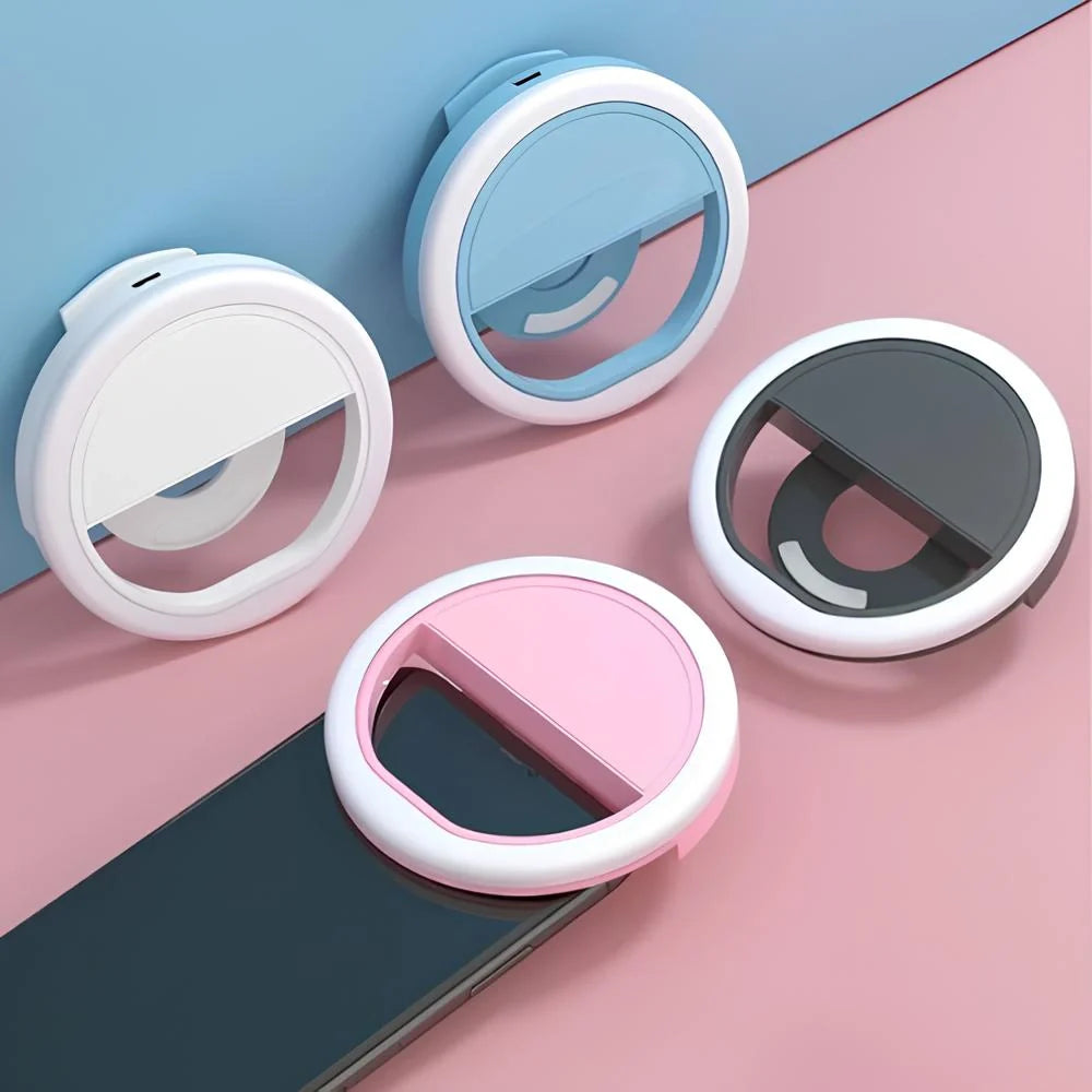 Rechargeable Dimmable Clip-On Ring Light