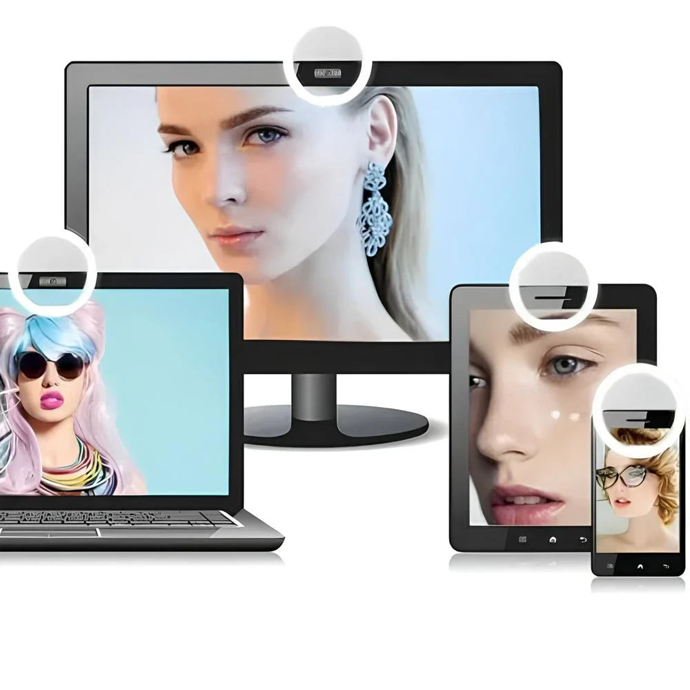 Rechargeable Dimmable Clip-On Ring Light