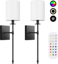 Rechargeable Dimmable Remote-Control LED Wall Sconce (Set of 2)