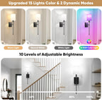 Rechargeable Dimmable Remote-Control LED Wall Sconce (Set of 2)