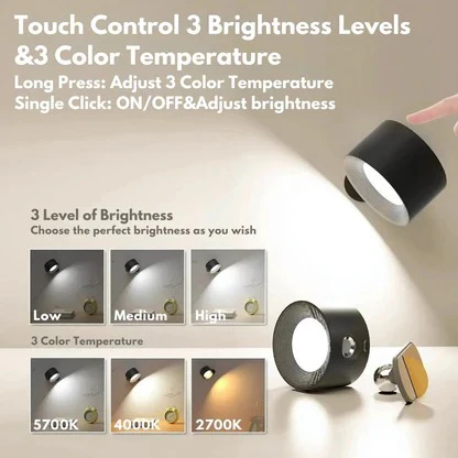 Rechargeable Magnetic 360° Pivot Wall Sconce
