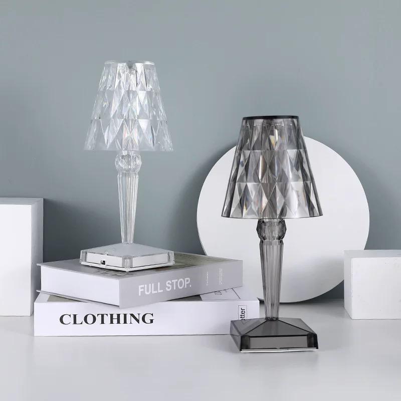 Rechargeable Touch-Sensitive Crystal Acrylic Table Lamp