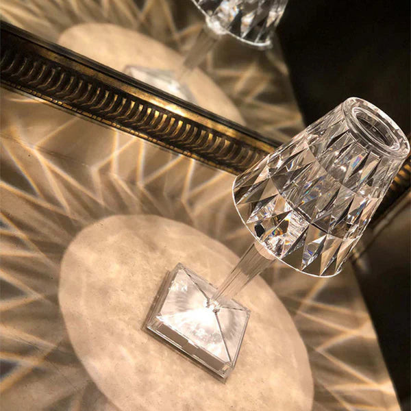 Rechargeable Touch-Sensitive Crystal Acrylic Table Lamp