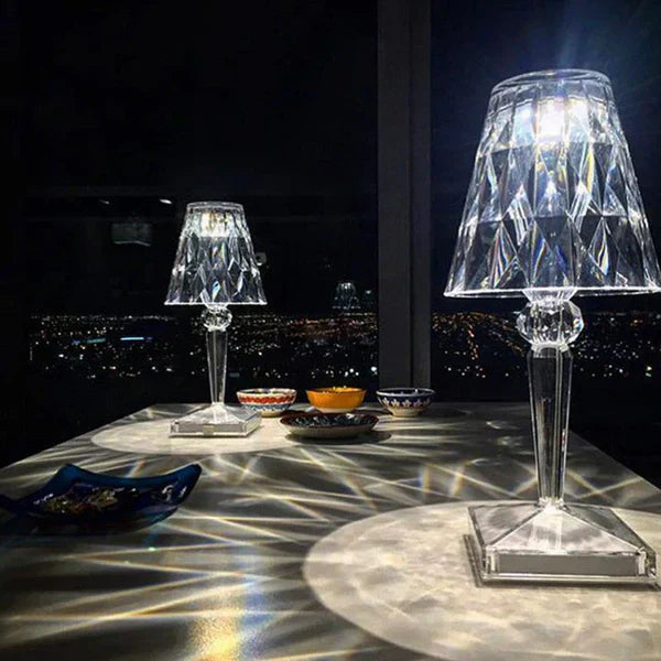 Rechargeable Touch-Sensitive Crystal Acrylic Table Lamp
