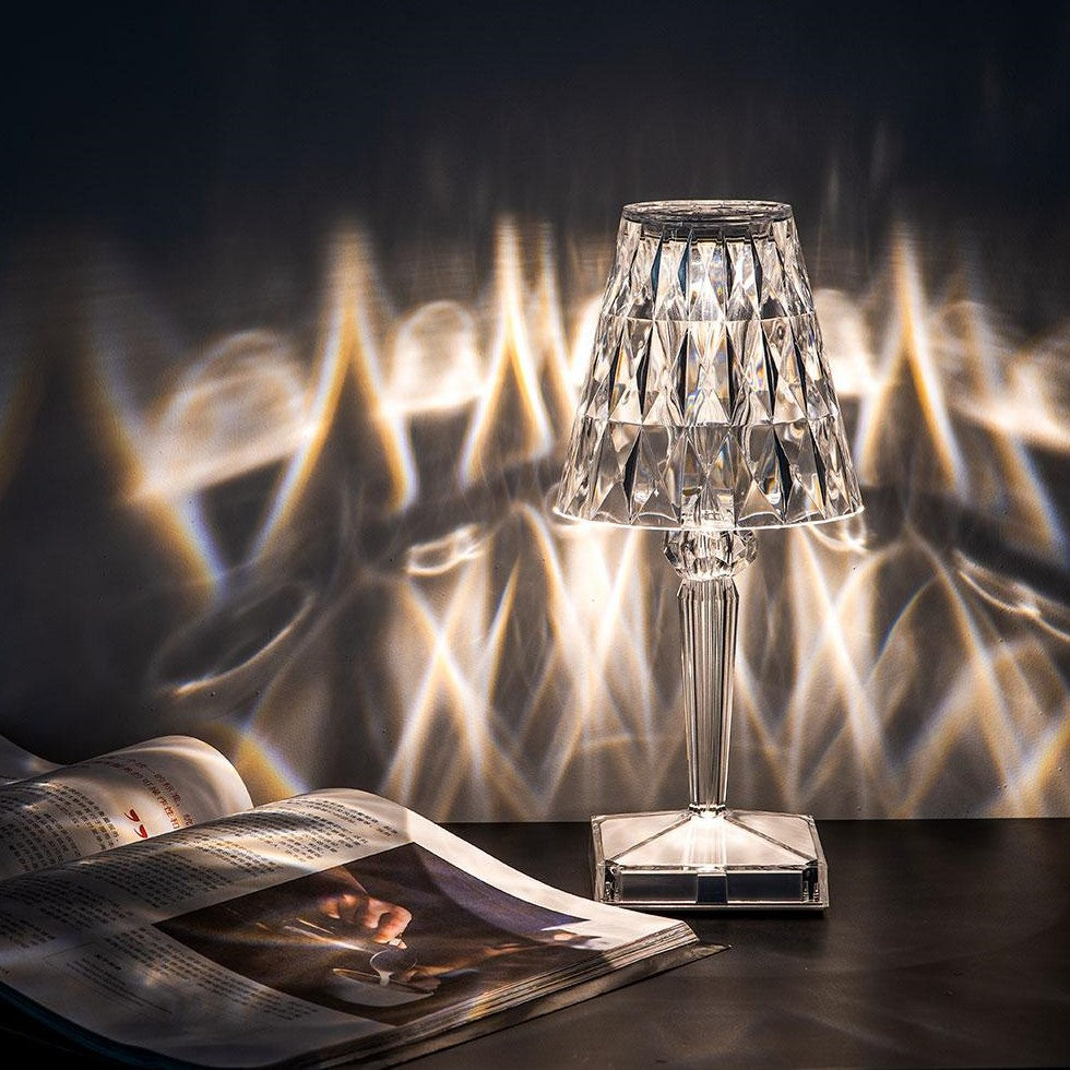 Rechargeable Touch-Sensitive Crystal Acrylic Table Lamp