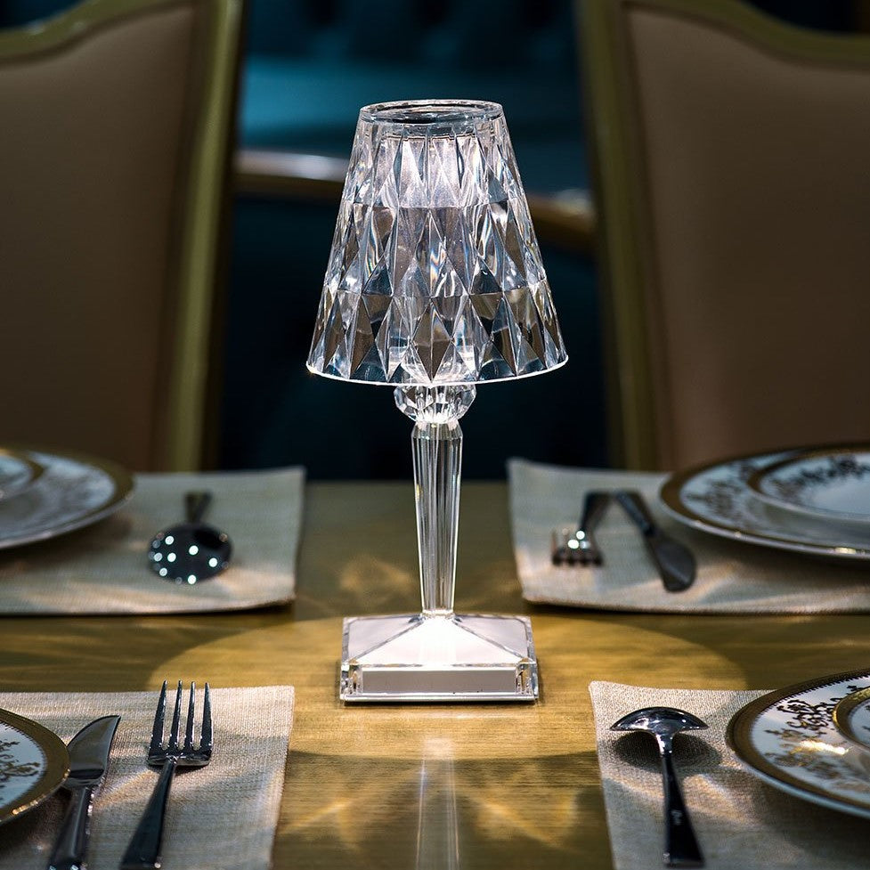 Rechargeable Touch-Sensitive Crystal Acrylic Table Lamp