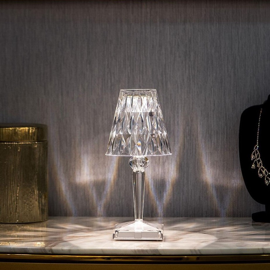 Rechargeable Touch-Sensitive Crystal Acrylic Table Lamp