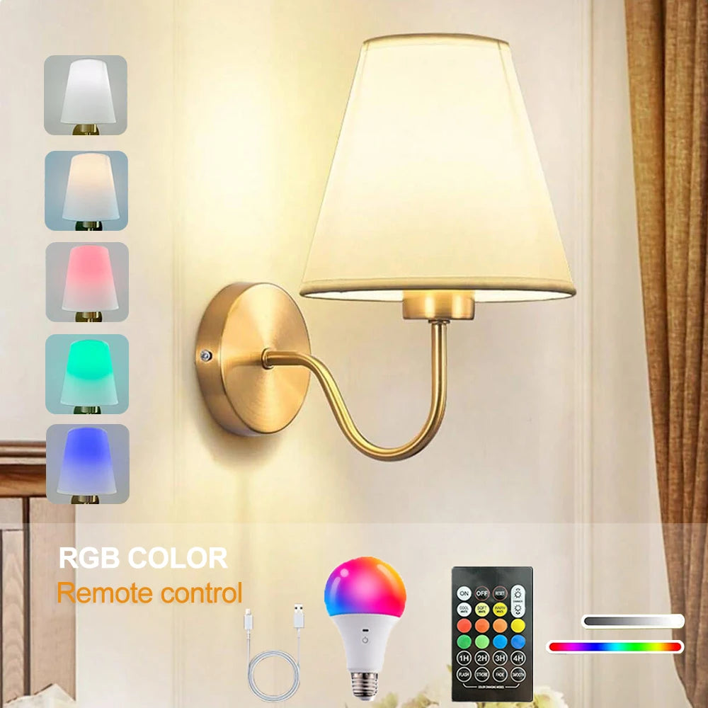 Rechargeable Wireless RGB Retro Wall Sconce