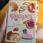 Recipe Book Hand-Embroidered Cover & Splash-Proof Pages