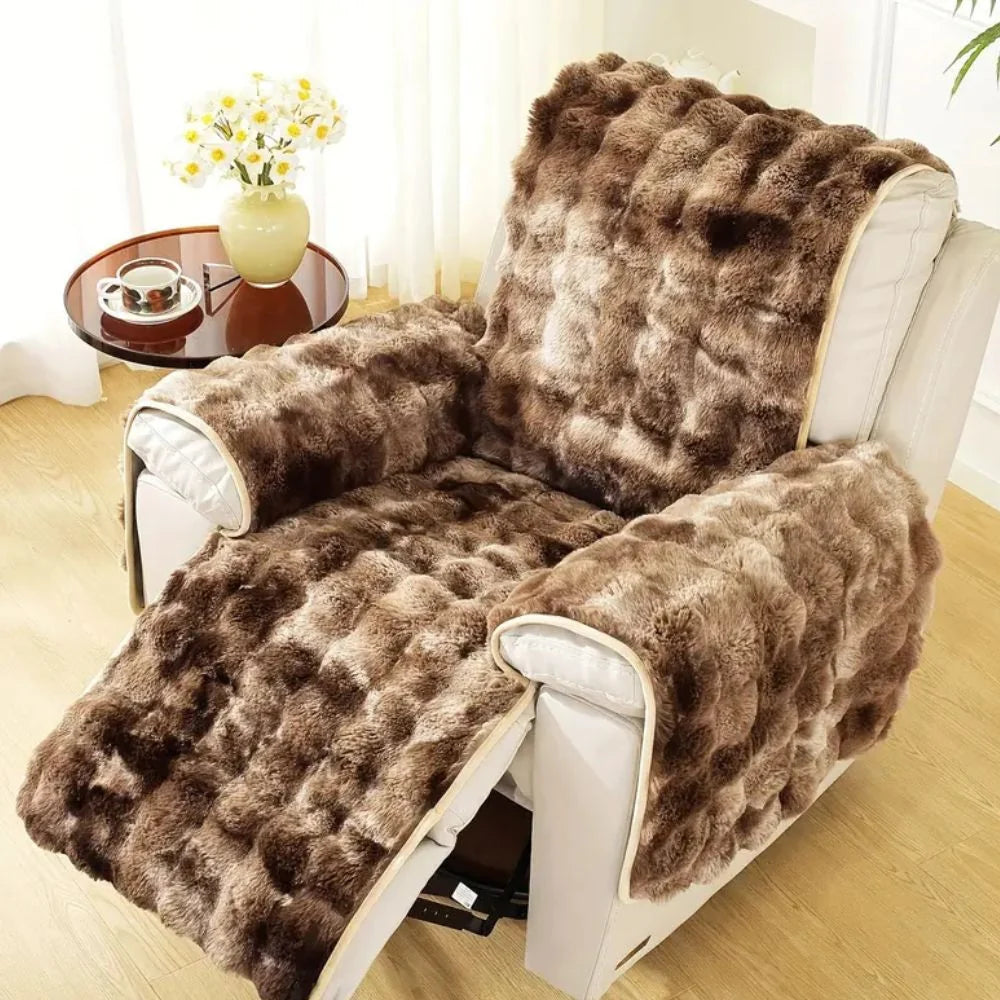 Recliner & Armchair Cover Velvety Microfiber Non-Slip Bottom