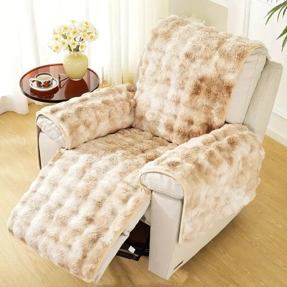 Recliner & Armchair Cover Velvety Microfiber Non-Slip Bottom
