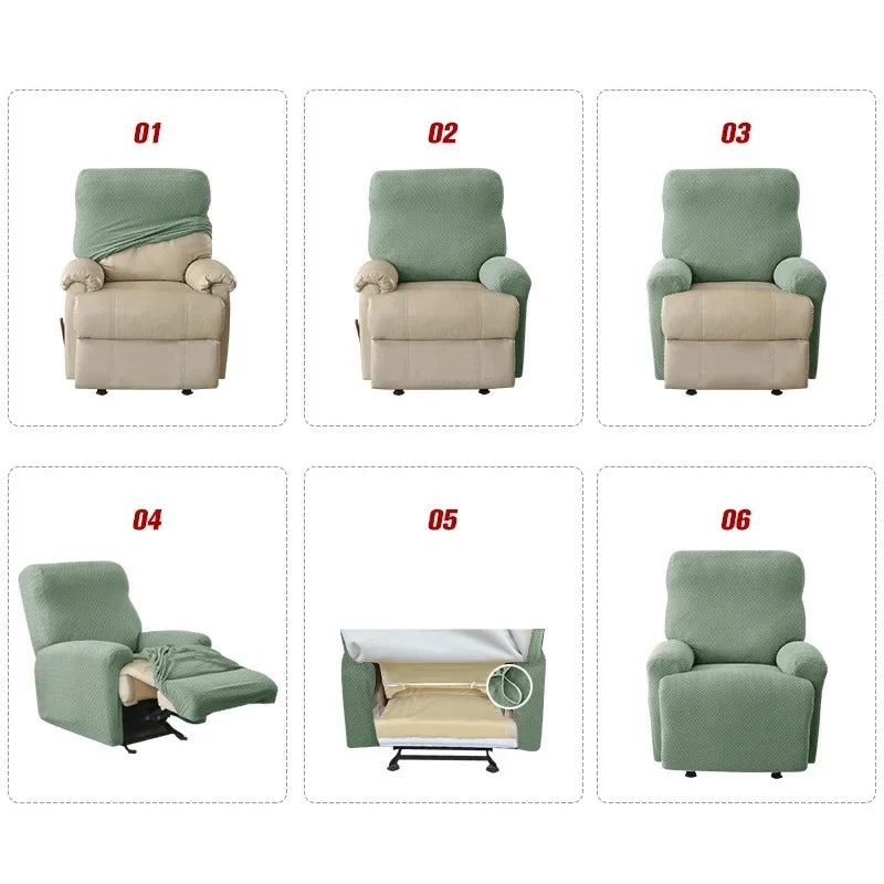 Recliner Chair Cover Fitted Microfiber Side Pocket