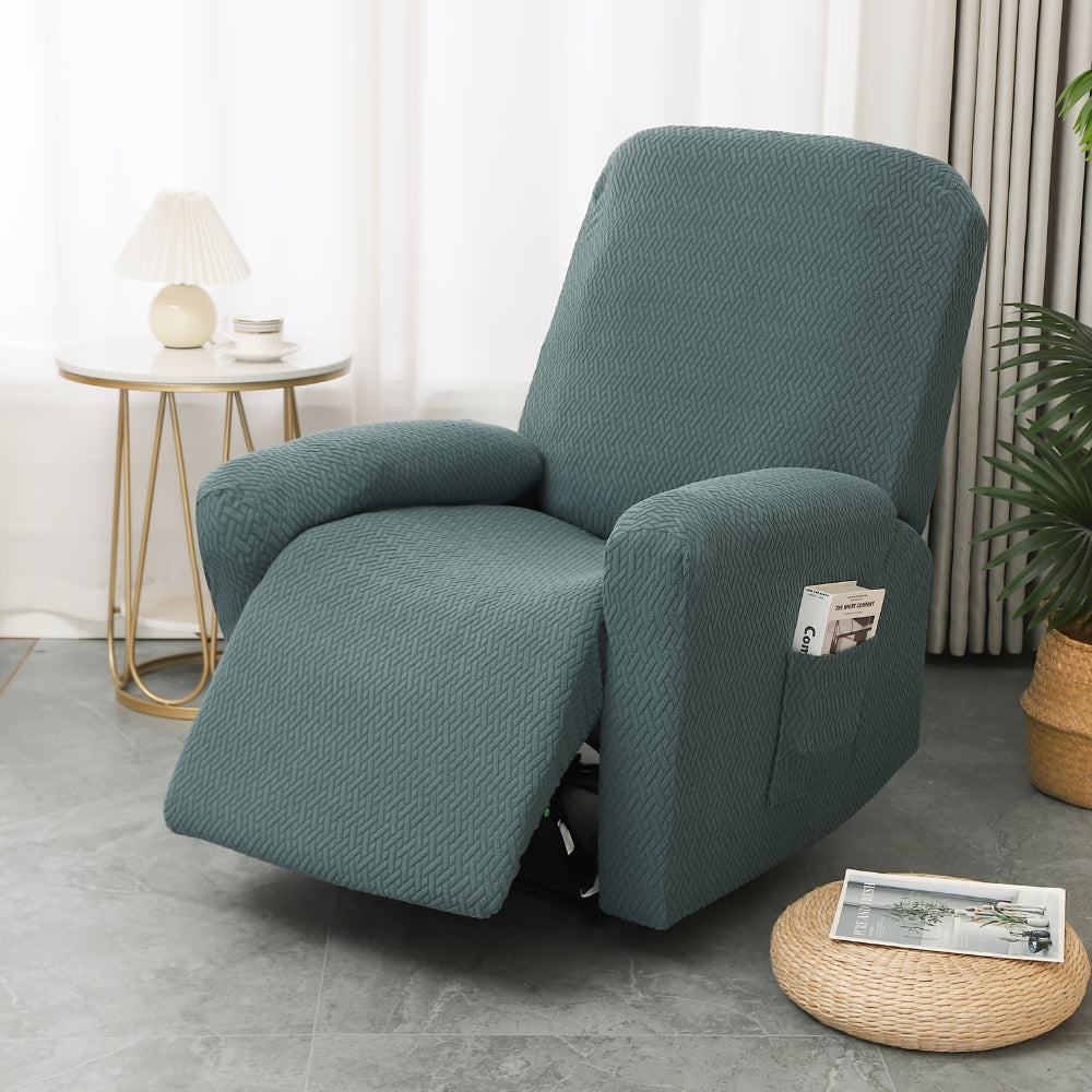 Recliner Chair Cover Fitted Microfiber Side Pocket Machine Washable