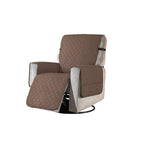 Recliner Chair Cover Quilted Fleece Six Pockets Machine Washable