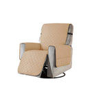 Recliner Chair Cover Quilted Fleece Six Pockets Machine Washable
