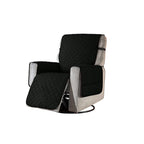 Recliner Chair Cover Quilted Fleece Six Pockets Machine Washable