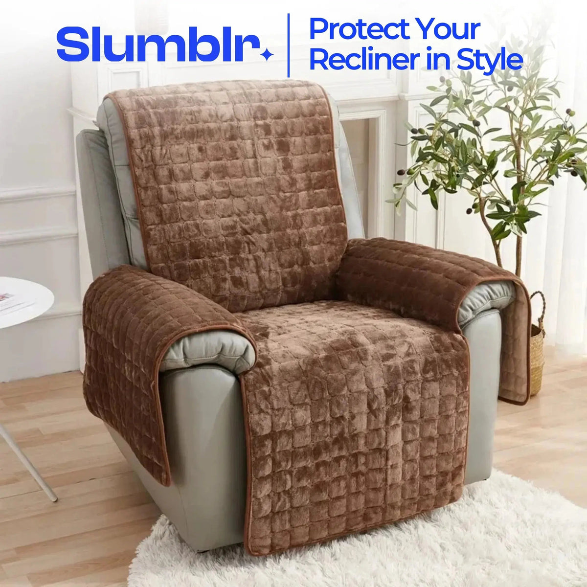 Recliner Chair Cover Stretchable Microfiber & Elastic Straps