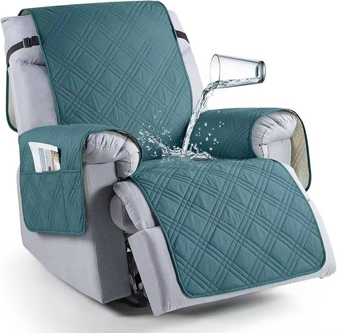 Recliner Chair Cover Waterproof Silicone Grip Backing & Adjustable Straps