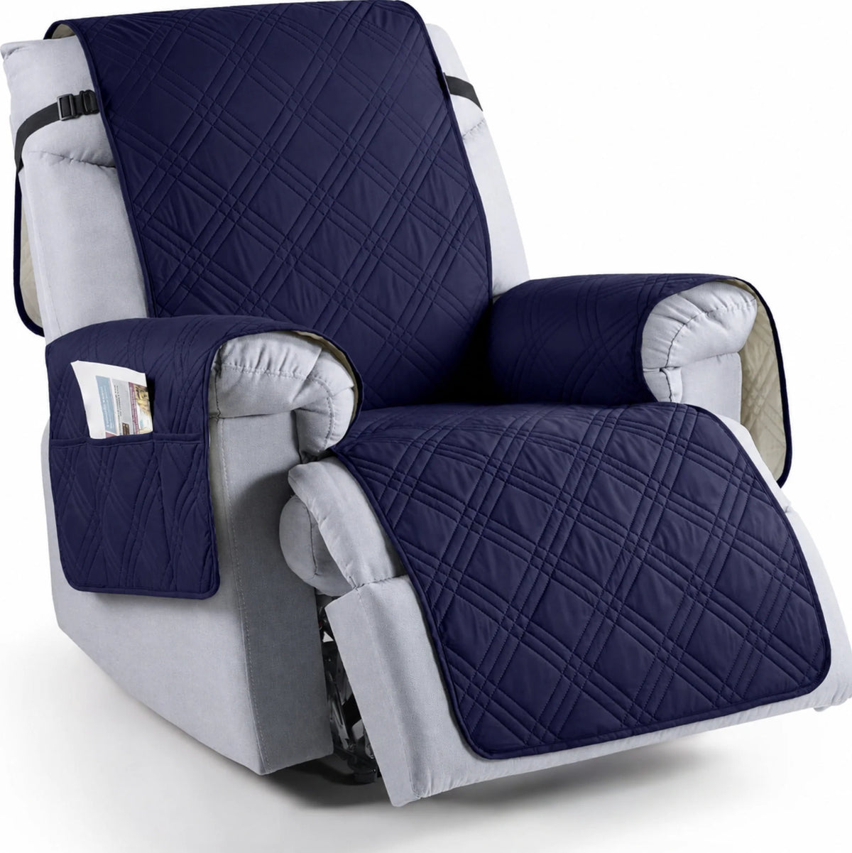 Recliner Chair Cover Waterproof Silicone Grip Backing & Adjustable Straps