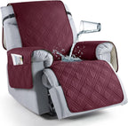 Recliner Chair Cover Waterproof Silicone Grip Backing & Adjustable Straps