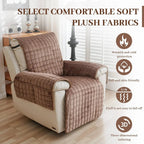 Recliner Cover Machine-Washable Stretchable Microfiber Elastic Edges & Straps