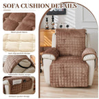 Recliner Cover Machine-Washable Stretchable Microfiber Elastic Edges & Straps