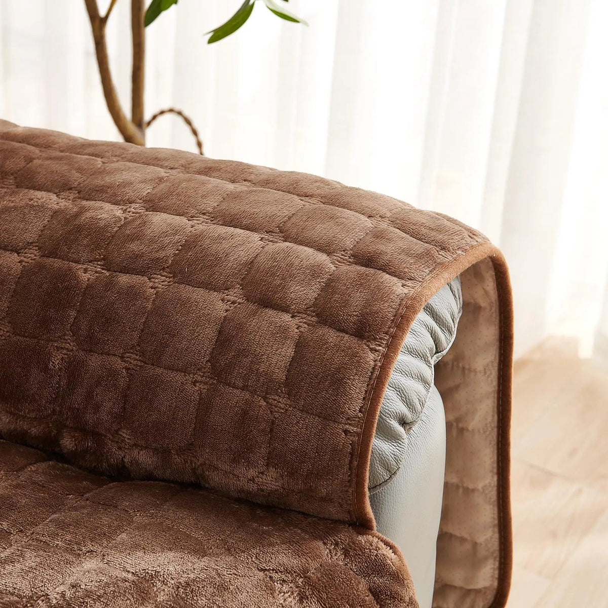 Recliner Cover Machine-Washable Stretchable Microfiber Elastic Edges & Straps
