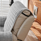 Recliner Cover Plush Grid Texture & Reinforced Arm Covers