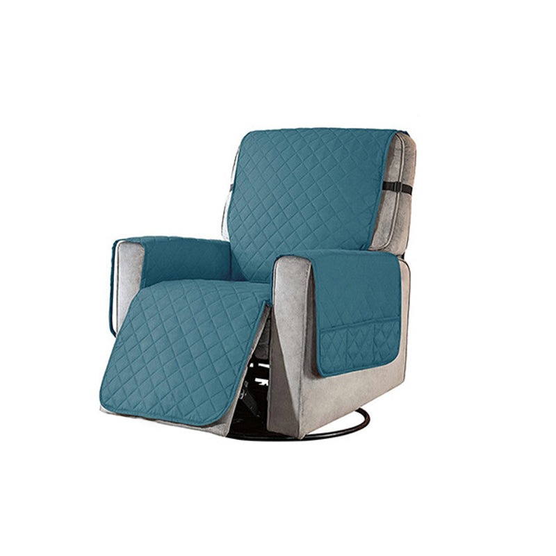 Recliner Cover Quilted Fleece Single-Piece With Six Pockets