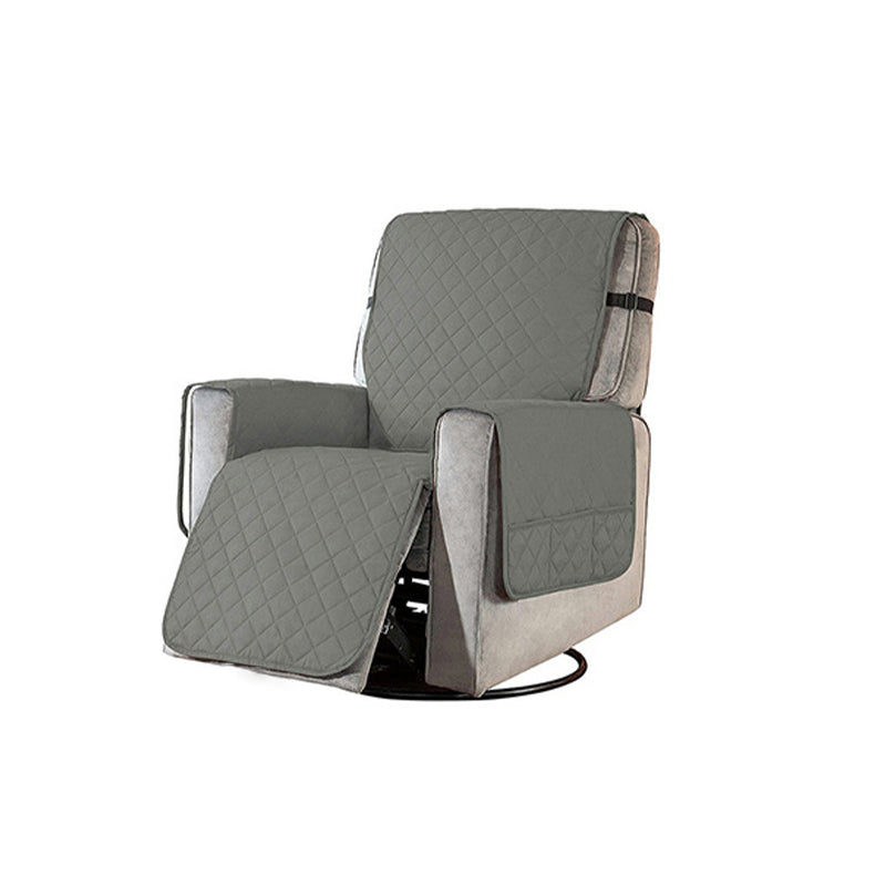Recliner Cover Quilted Fleece Single-Piece With Six Pockets