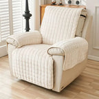 Recliner Cover Quilted Microfiber Non-Slip Backing & Side Pocket