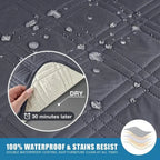Recliner Cover Quilted Microfiber Waterproof Anti-Slip Side Pocket