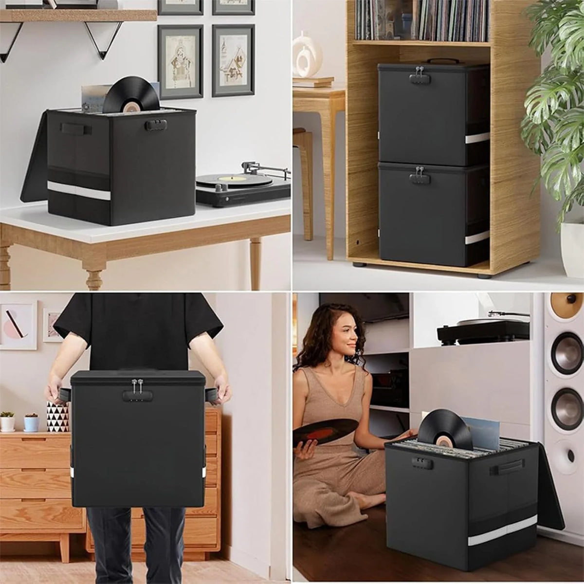 Record Storage Case Fireproof & Waterproof Holds 150 Records