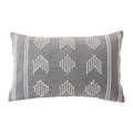 Rectangular Cushion Cover Embroidered Geometric Cotton Blend & Concealed Zipper