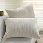 Rectangular Cushion Cover Microvelour & Fine Ribbed 20x28 In