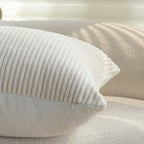 Rectangular Cushion Cover Microvelour & Fine Ribbed 20x28 In