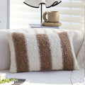 Rectangular Cushion Cover Teddy Fleece & Striped Sherpa