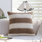 Rectangular Cushion Cover Teddy Fleece & Striped Sherpa