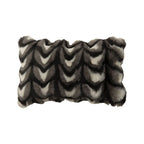 Rectangular Decorative Pillow Faux Fur Chevron Polyester Filled