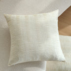 Rectangular Lumbar Cushion Cover Gathered Pleat Velvety Polyester Concealed Zipper