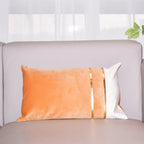 Rectangular Lumbar Cushion Cover Velvet Blend Double Gold Bands